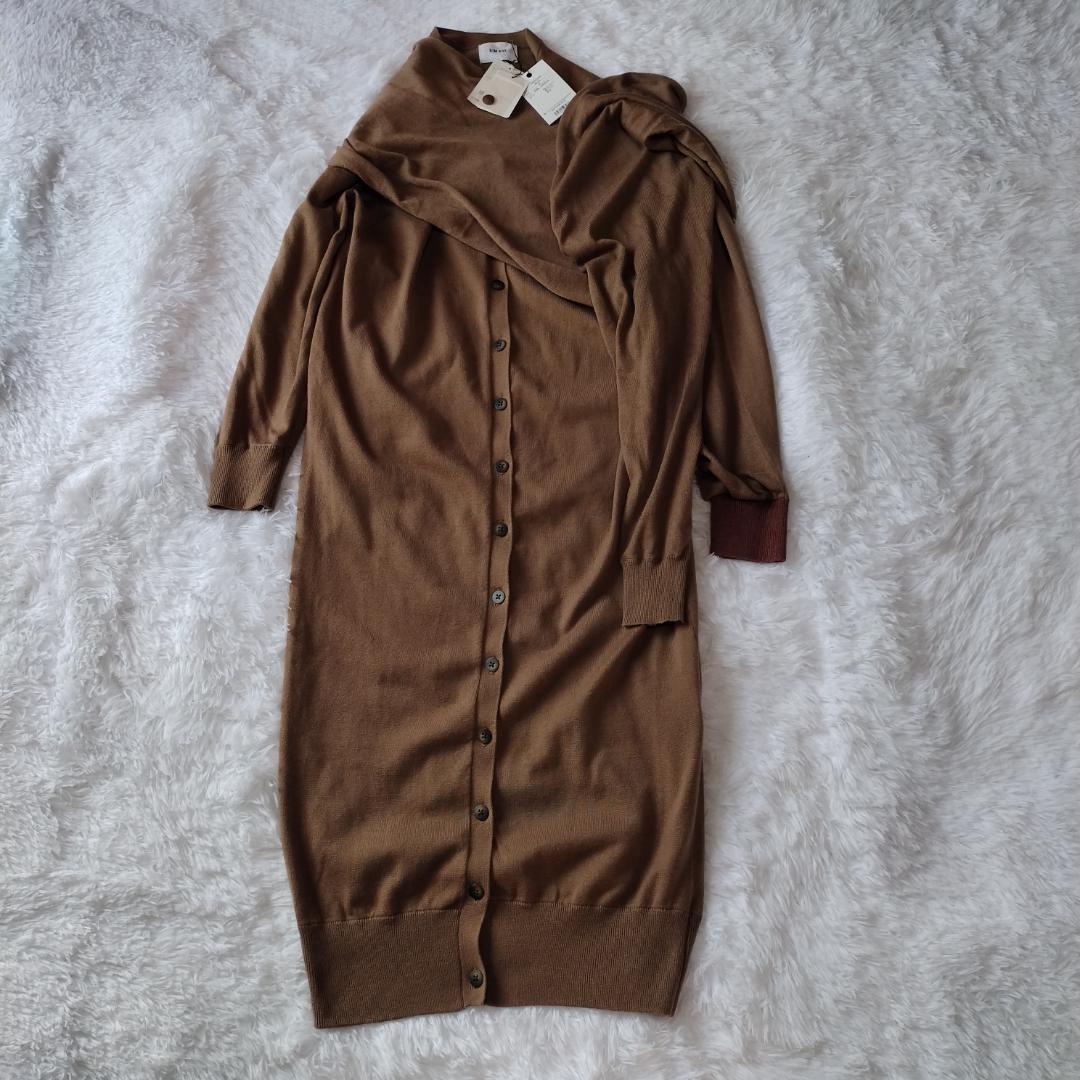 新品タグ付☆リムアーク Cross arrange long knit 36 S