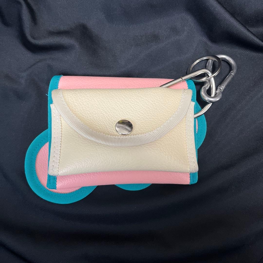 norienomoto キーケース ピンク×ブルー×オフホワイト