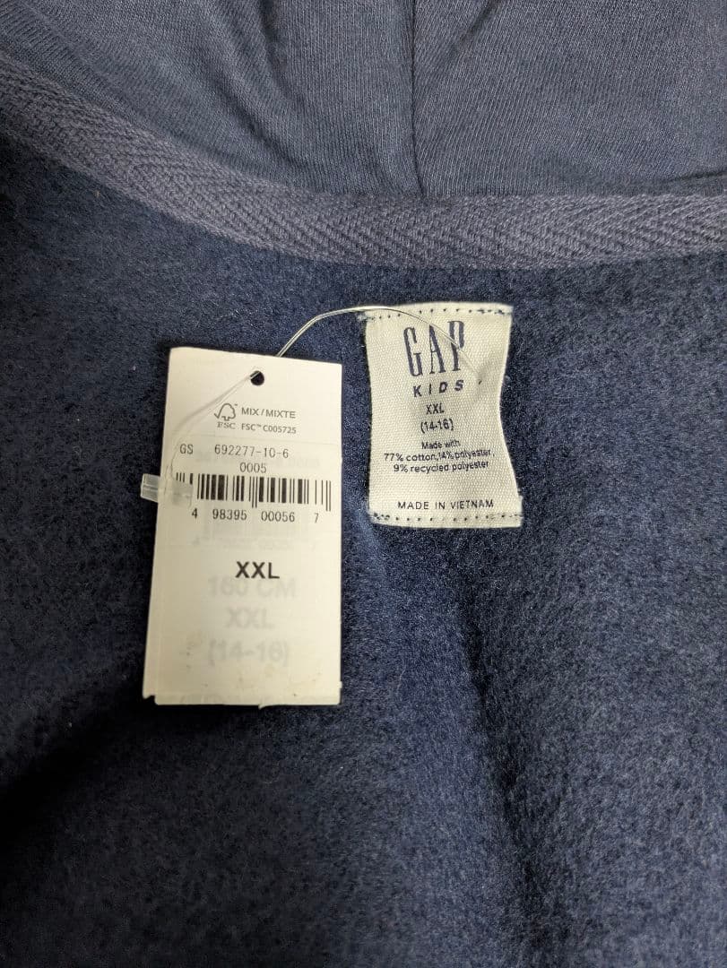 y2k GAP ジップパーカー ビッグロゴ グランジ 平成ギャル ネイビー