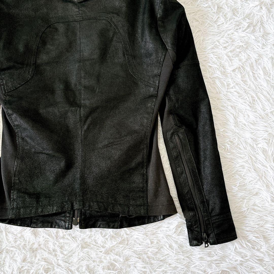 NO ID. ノーアイディー【S】レザースエード フーデッドジャケット 豚革