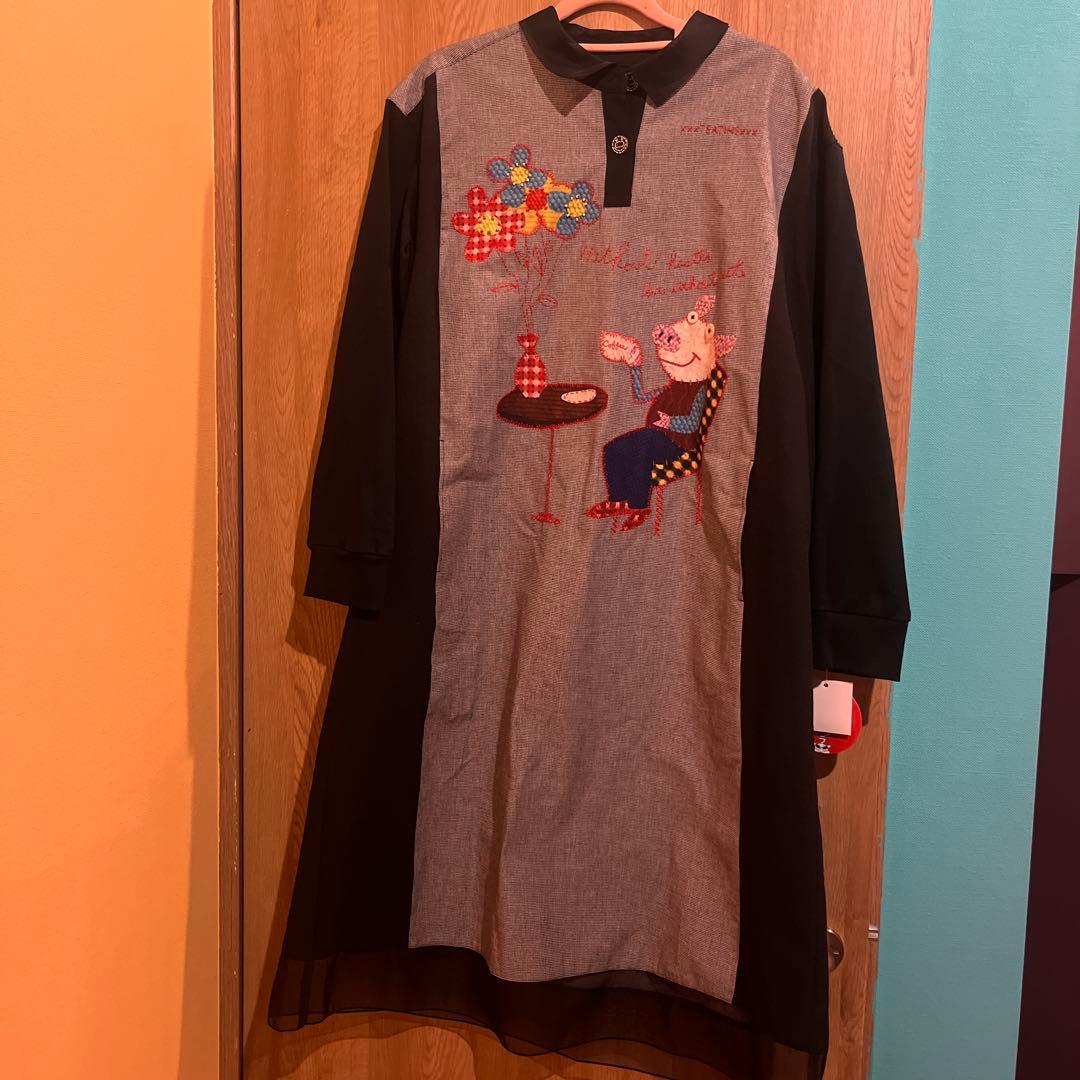 【新品】アルベロベロ長袖シャツワンピース グレー