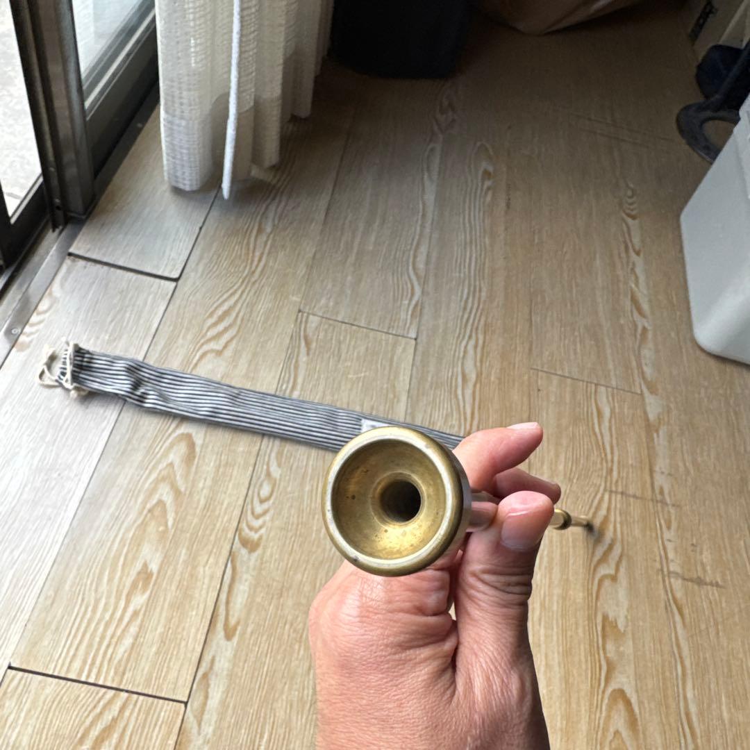 真鍮製　火吹き棒　トランペットタイプ