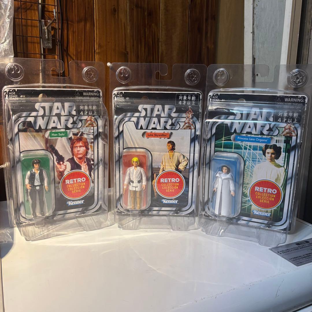 スターウォーズ　レトロシリーズ　3セット　ハンソロレイアルーク　専用ケース付き