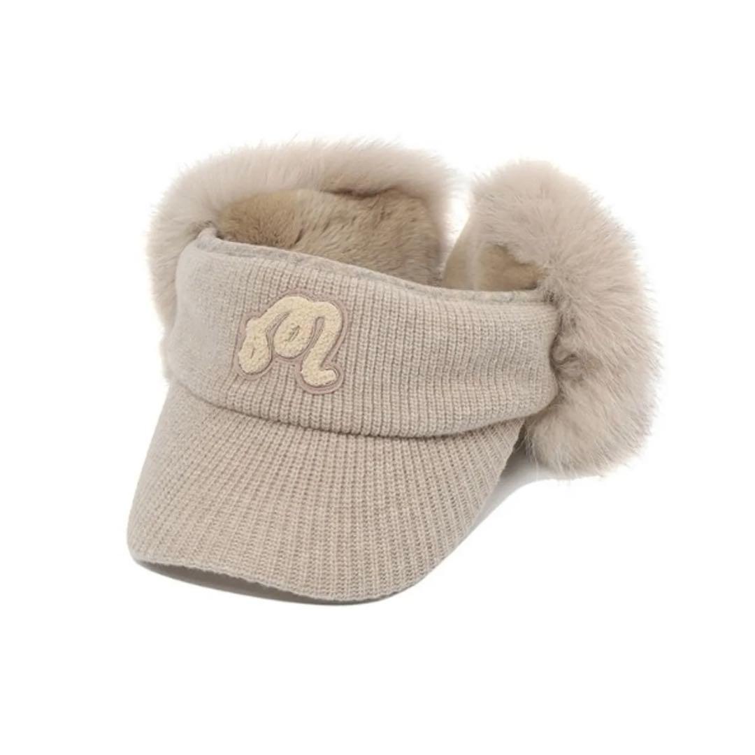 【未使用】MALBON GOLF マルボン ゴルフ サンバイザー ニット ファー