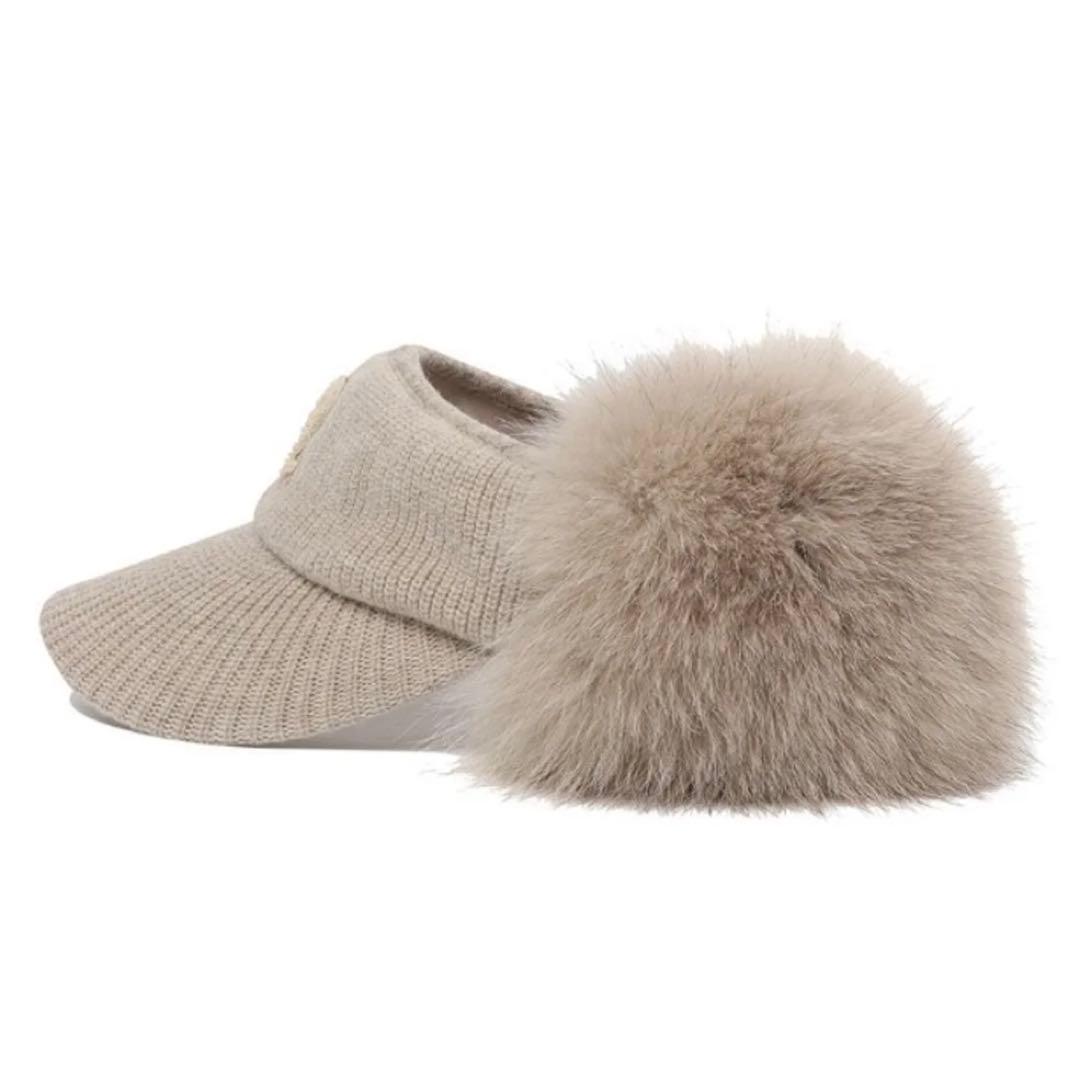 【未使用】MALBON GOLF マルボン ゴルフ サンバイザー ニット ファー