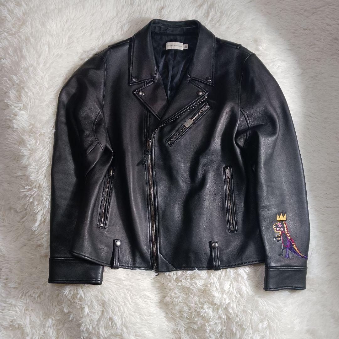 コーチ×ジャンミシェルバスキア　コラボ　ダブルライダース　XLサイズ　ラムレザー