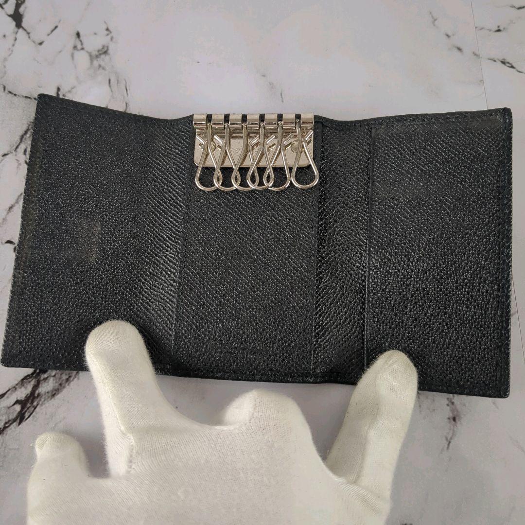 【極美品】ブルガリ☆ロゴクリップ　サークルロゴ　オールレザー　6連　キーケース