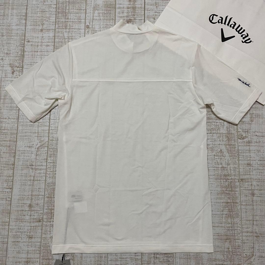 新品 トラヴィスマシュー 半袖モックネック 首ロゴ ホワイト XLサイズ