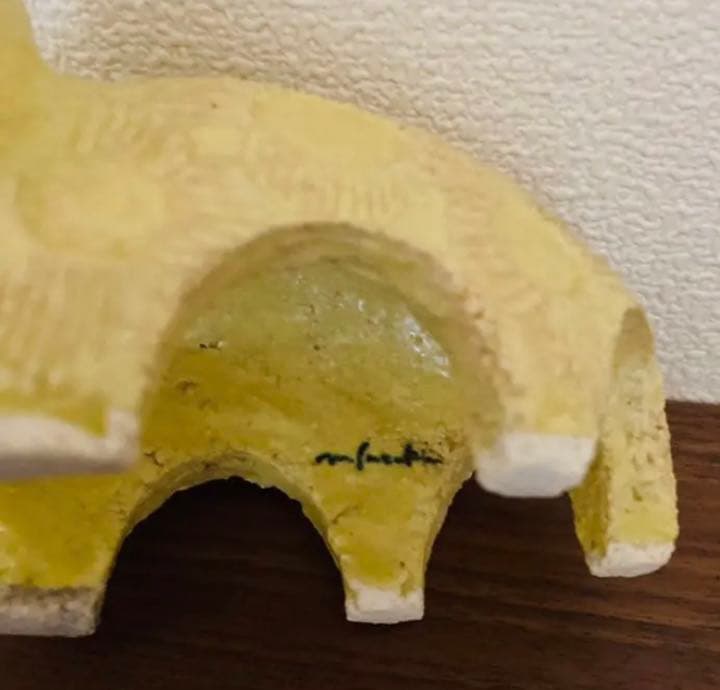 【希少】アート置物　黄色い象