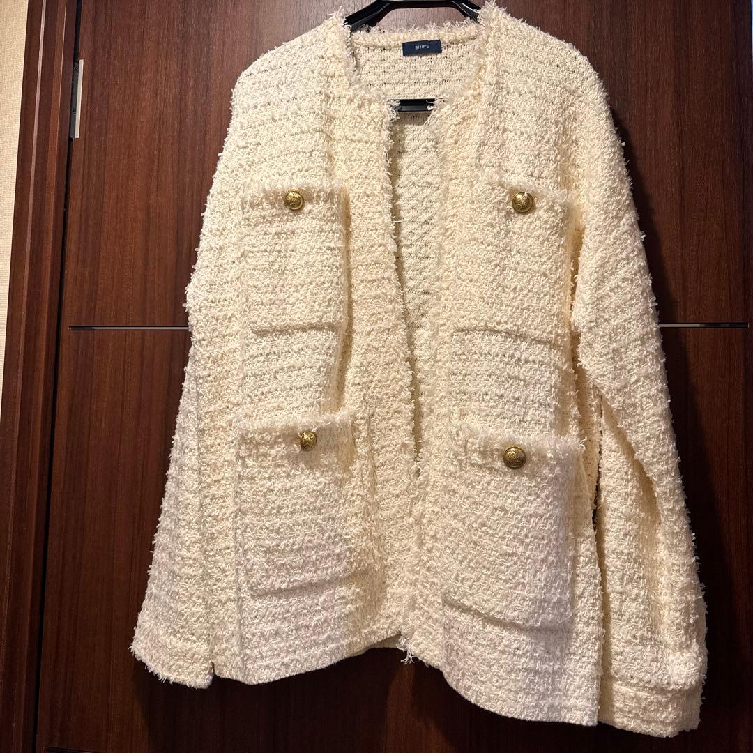 値段交渉可❣️ships ニット ツイード カーディガン　ジャケット