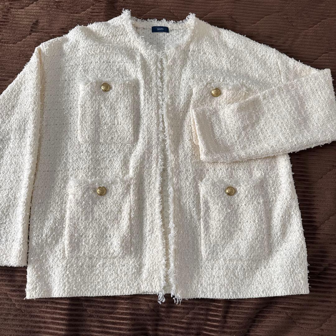 値段交渉可❣️ships ニット ツイード カーディガン　ジャケット