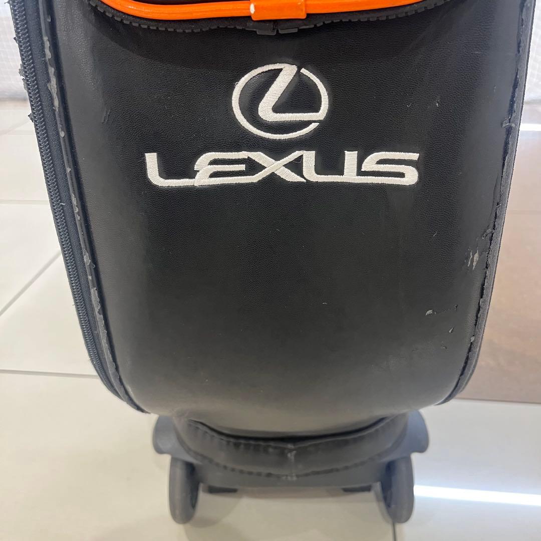 Lexus キャスター付きキャディバッグ オレンジ ブラック フードなし