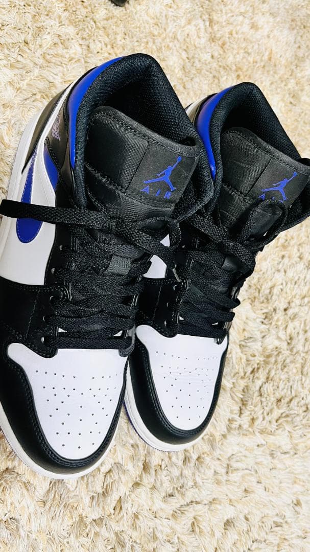 シューズ(男性用) NIKE AIR JORDAN 1MID BLACK/DARKIRISWHITE