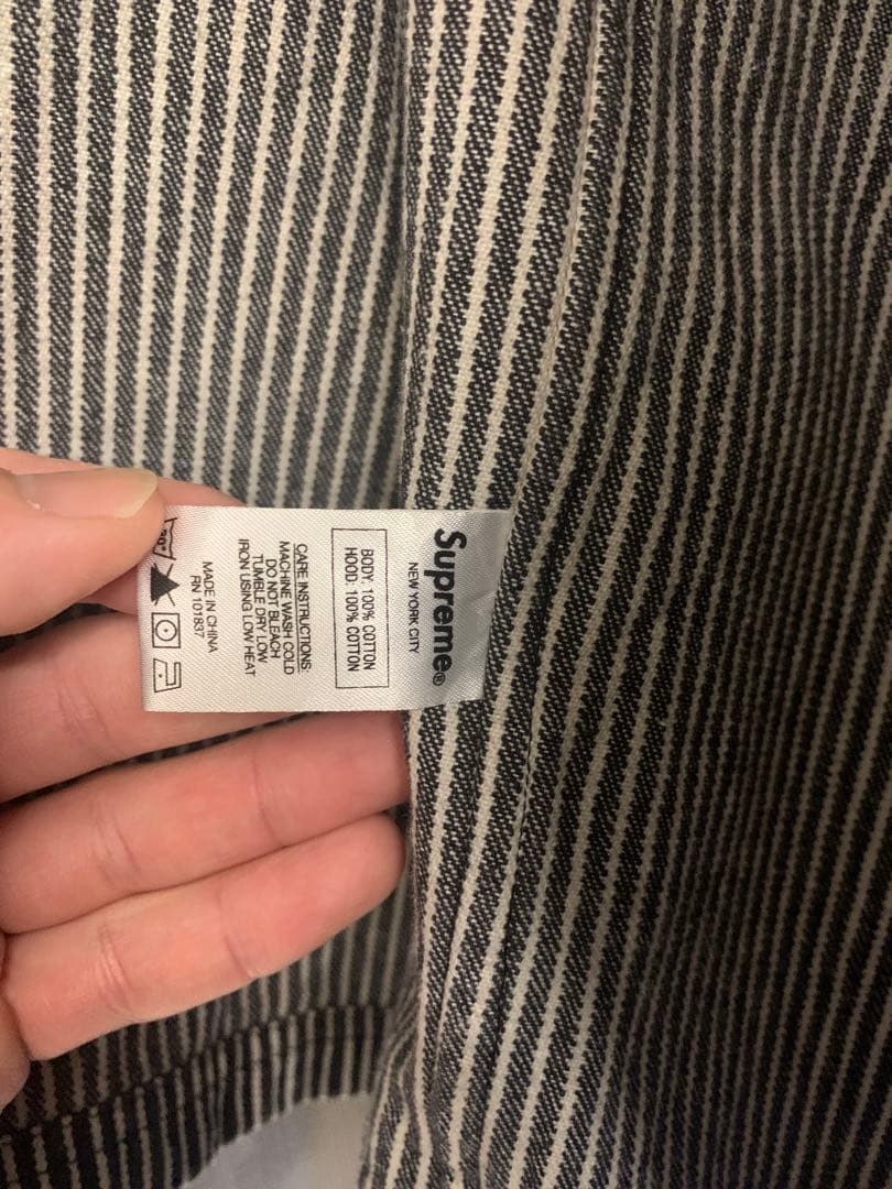 Supremeストライプジャケット フード付き