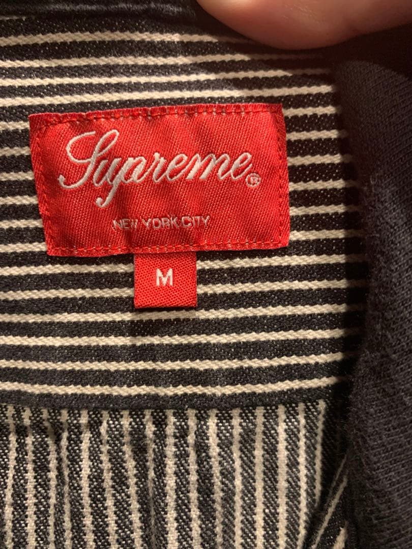 Supremeストライプジャケット フード付き