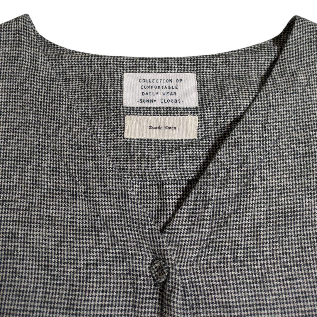 サニークラウズ／千鳥格子 ふんわりギャザーワンピース ブラック kazumi