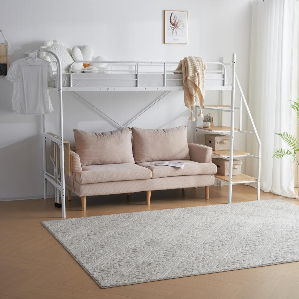 超人気✨！システムベット ロフトベッド（S） デスク・コンセント付きWHITE