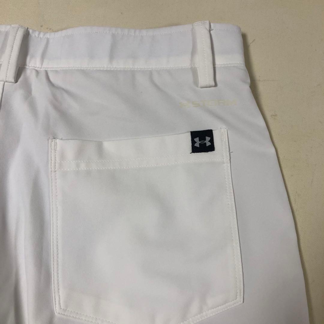 アンダーアーマー ゴルフ ストーム ショート ハーフ パンツ ホワイト Lサイズ