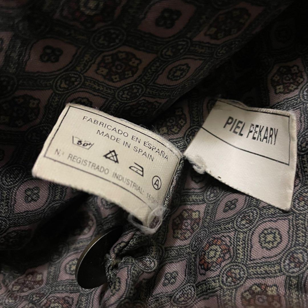 スペイン製スエード切替カーディガンヴィンテージLXL80sレザージャケット