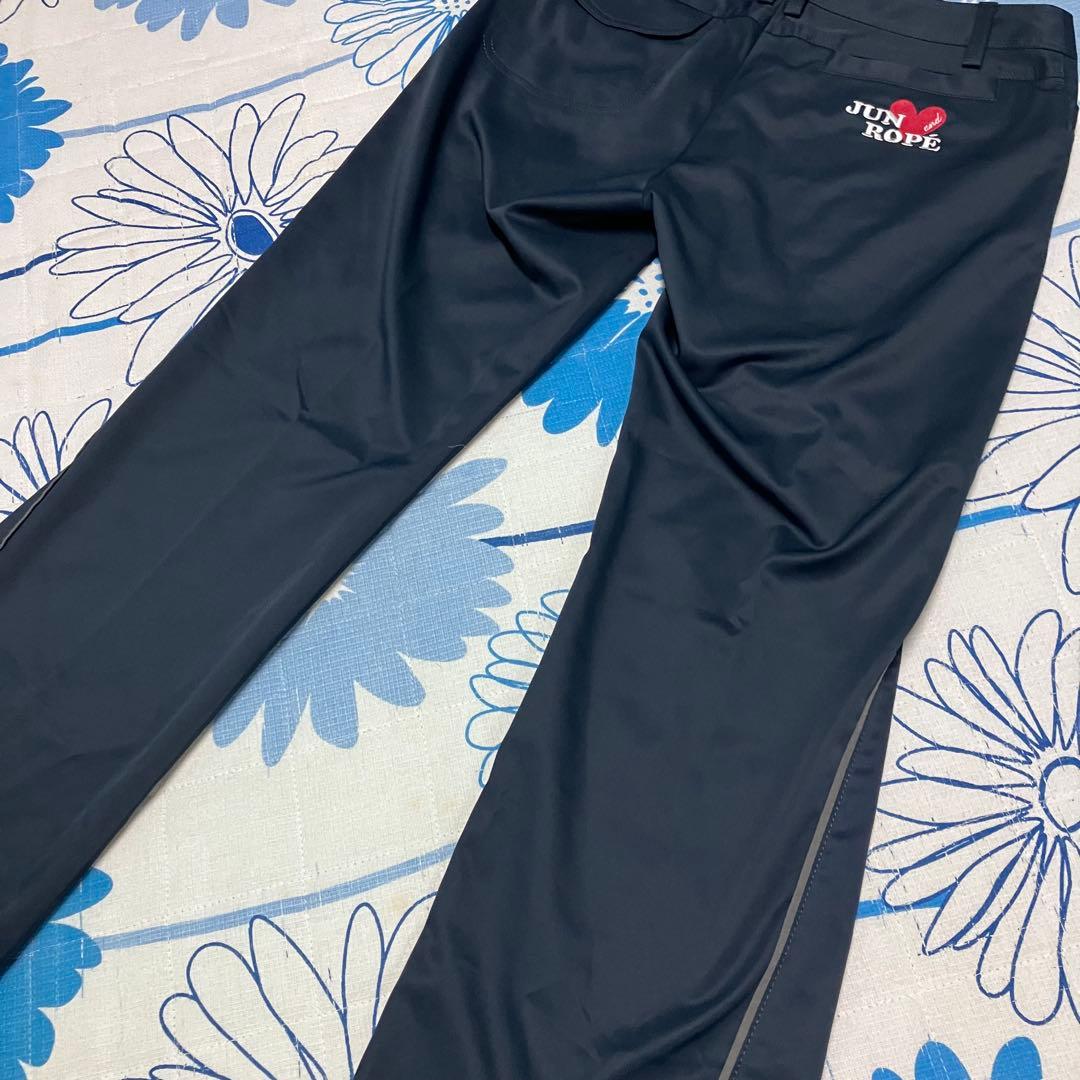 【希少】JUN&ROPE ハート　ロゴ　刺繍　サイドライン　フレア　パンツ