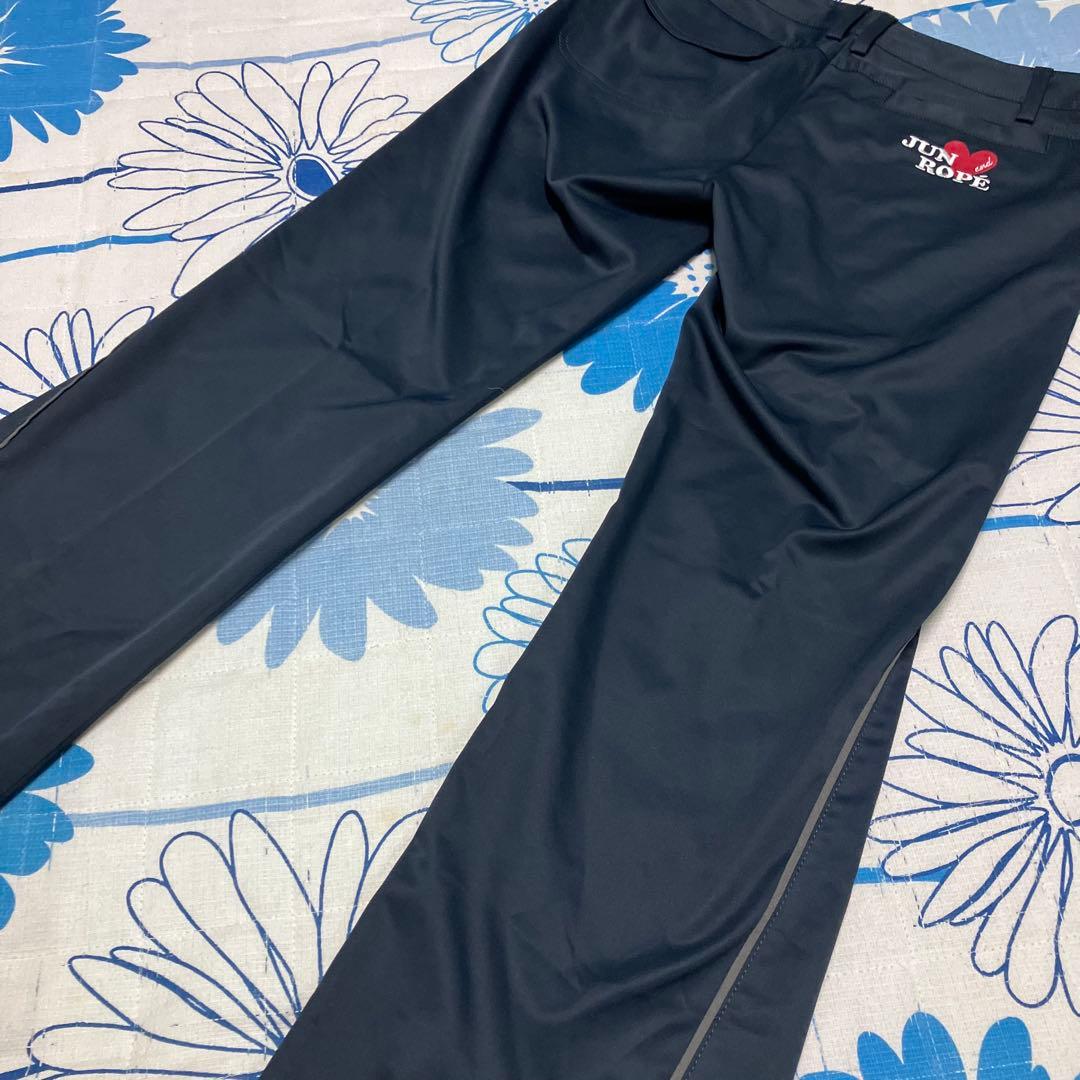 【希少】JUN&ROPE ハート　ロゴ　刺繍　サイドライン　フレア　パンツ