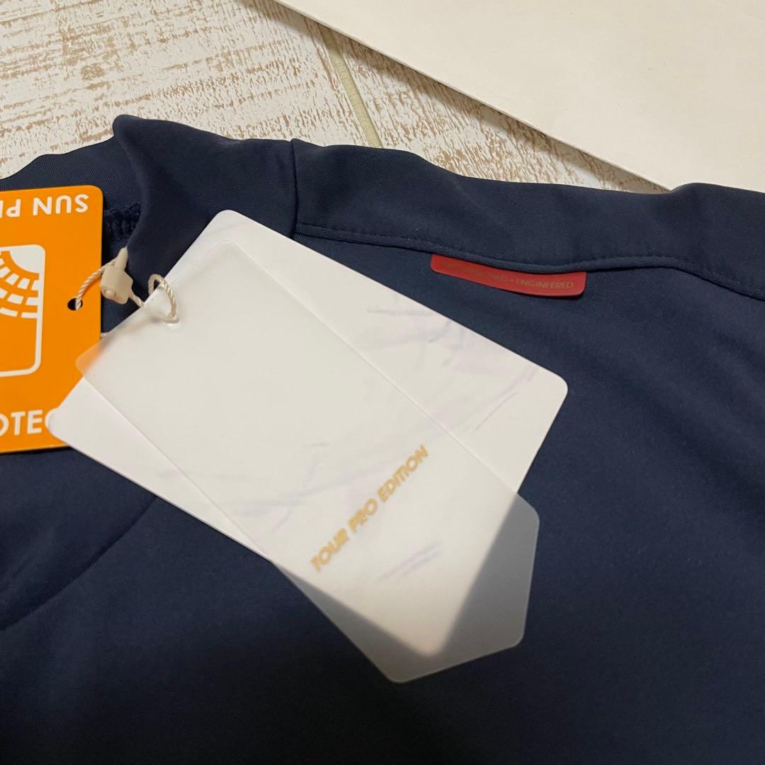 新品 キャロウェイ レッド 半袖モックネック ツアーモデル ネイビー Lサイズ