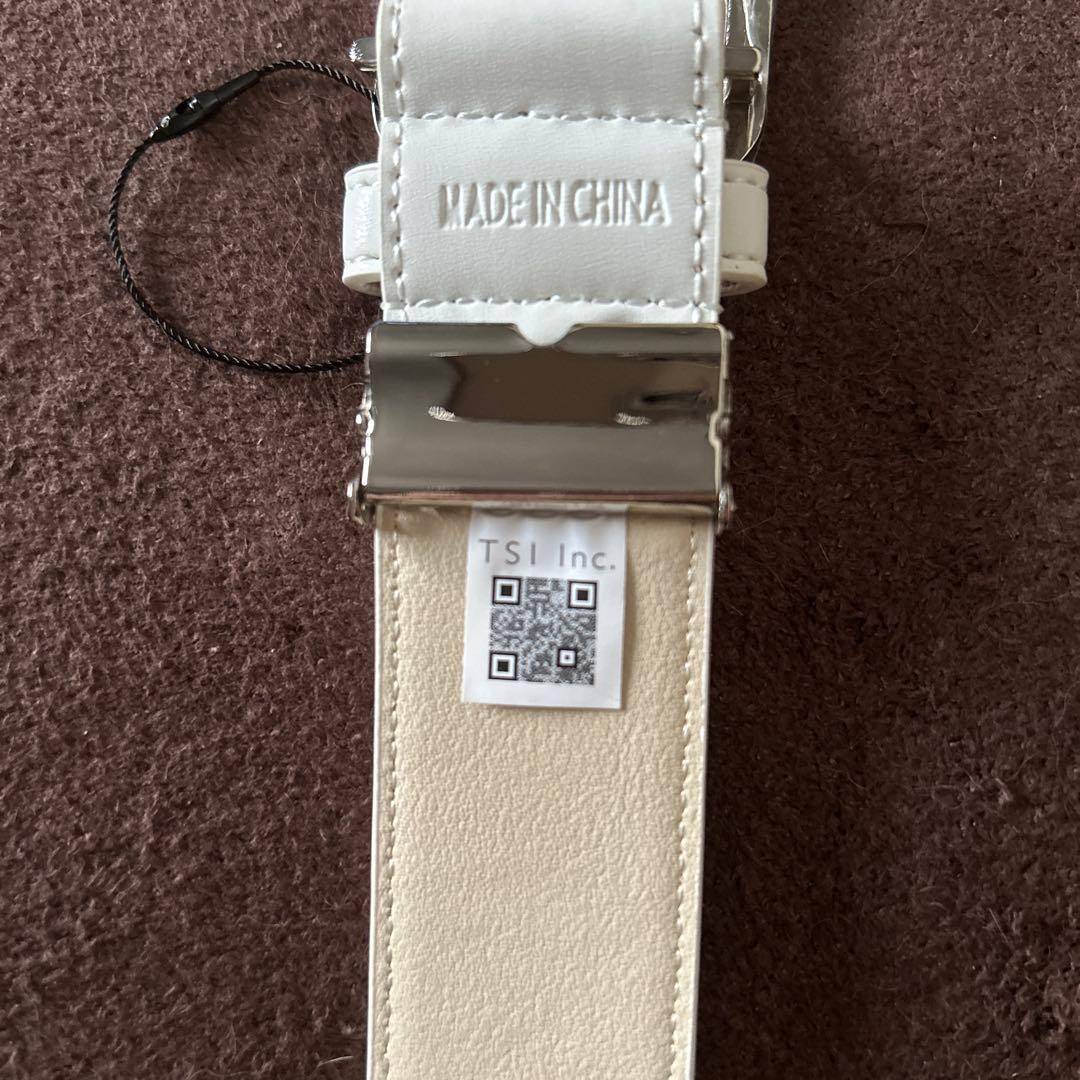 PING ホワイト ベルト ロゴ入り