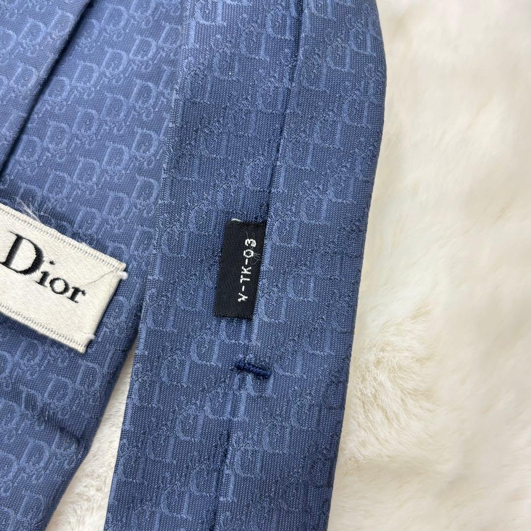 美品　クリスチャン ディオール ムッシ　ネクタイ　トロッター　ブルー　シルク
