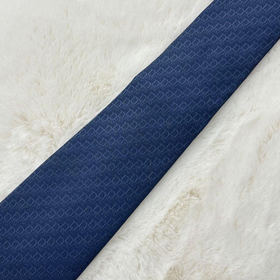 美品　クリスチャン ディオール ムッシ　ネクタイ　トロッター　ブルー　シルク