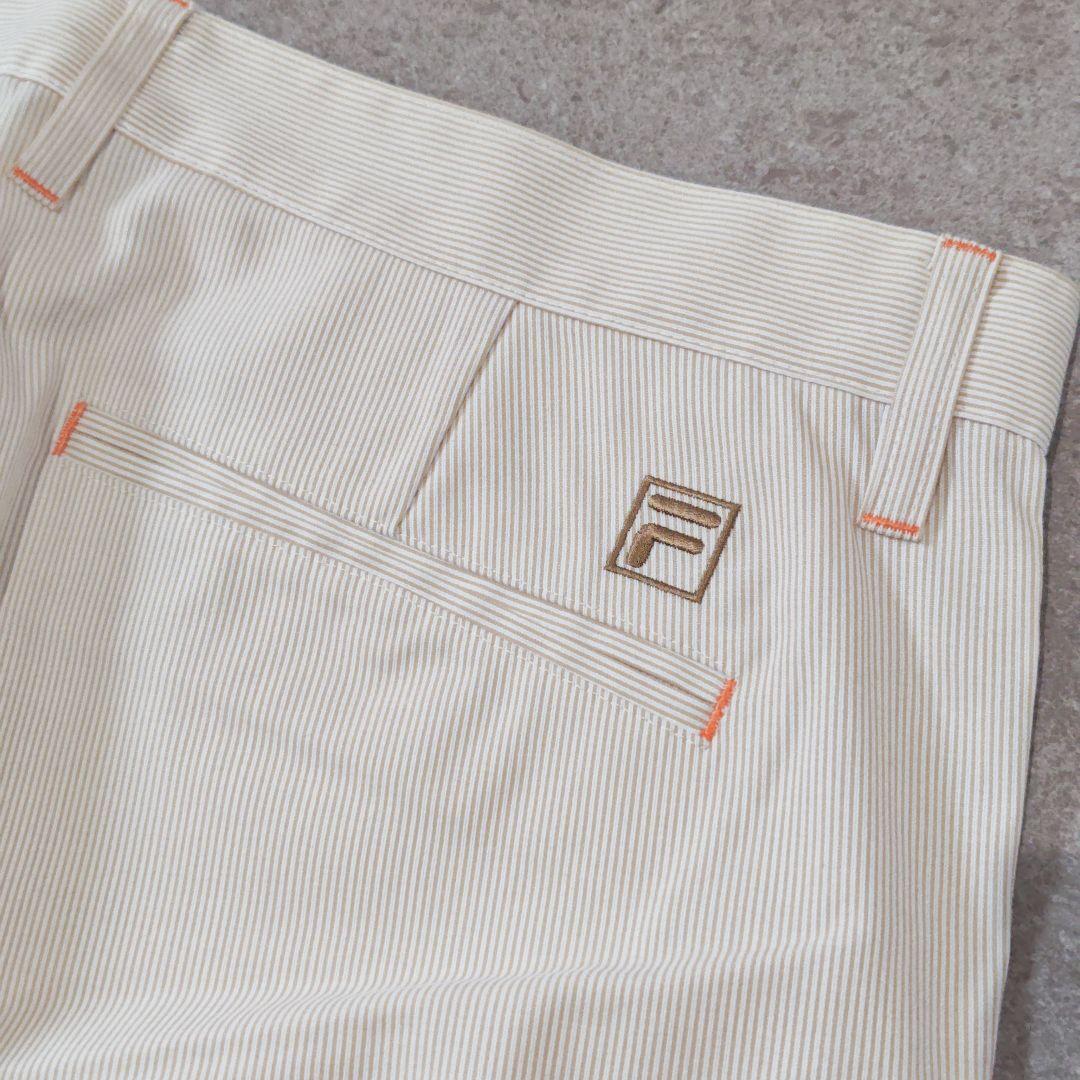 【フィラ/FILA】タグ付きゴルフハーフパンツ ストライプ ストレッチ W92