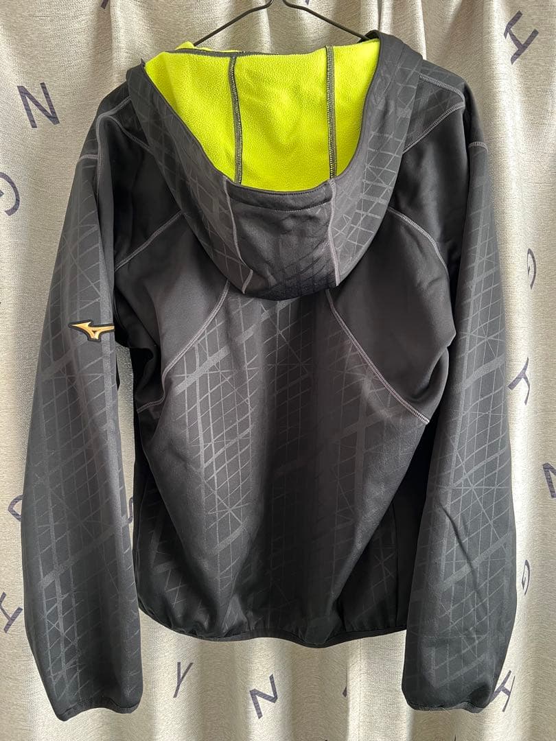 Mizuno Pro フード付きジャケット M 黒/黄緑 ミズノプロ ミズプロ