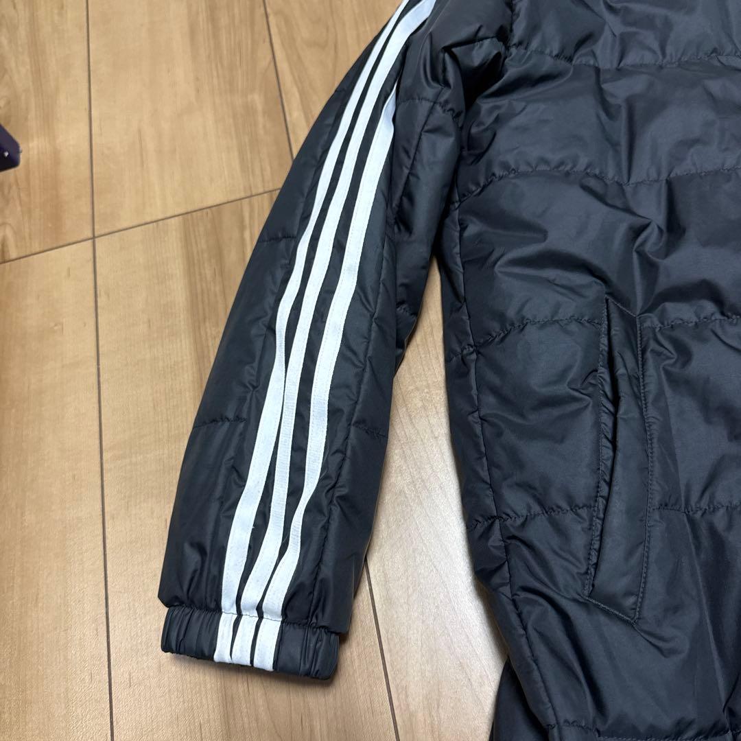 【美品】アディダス ベンチコート ジュニア ブラック/レッド 150cm