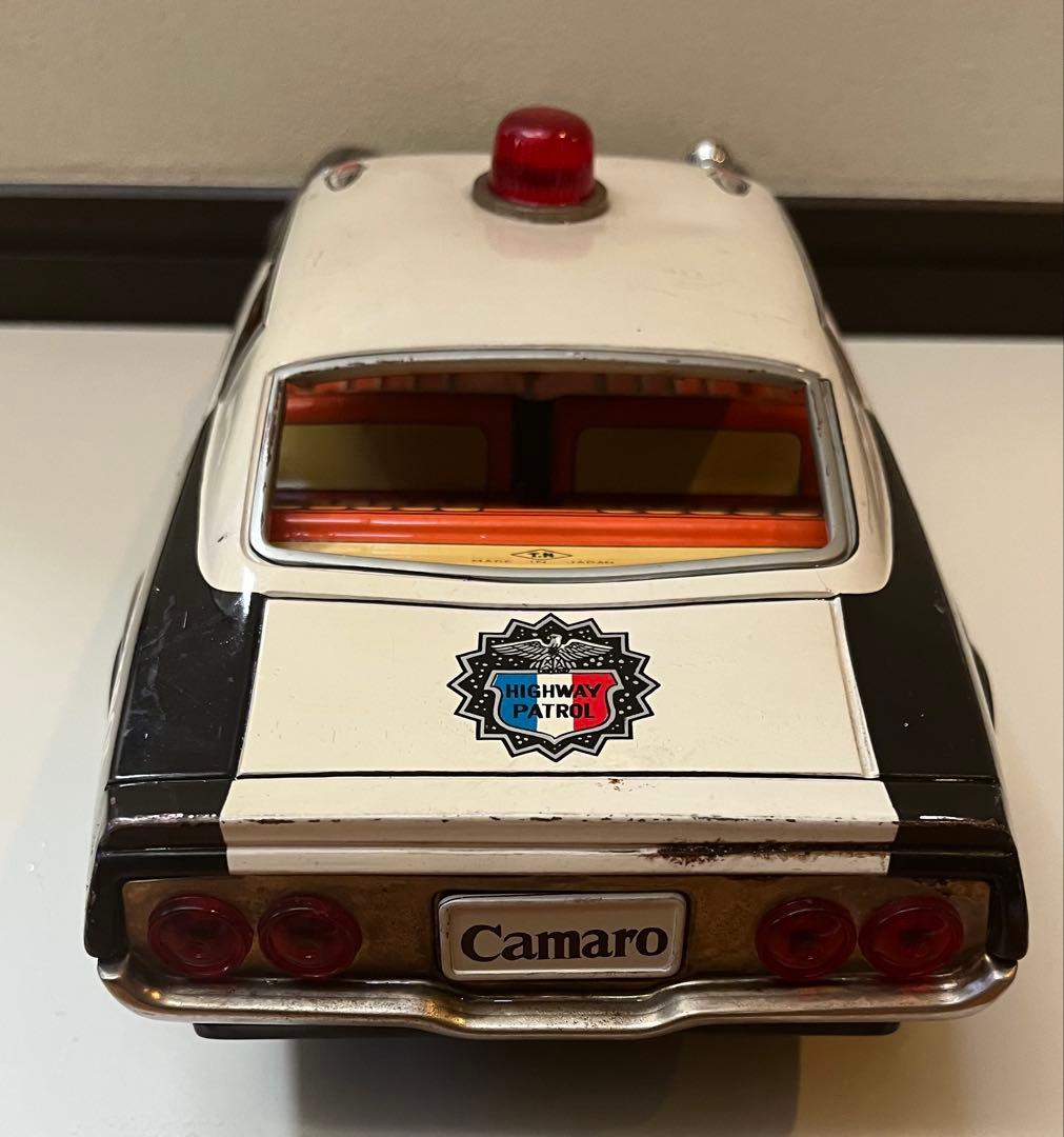 ヒ*ン様 【当時物】野村トーイ ブリキ製 パトカー ハイウェイパトロール カマロ