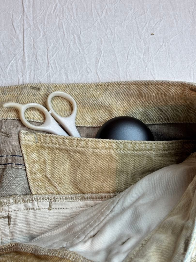 00s Y2K マリテフランソワジルボー ダメージ加工立体裁断 デニムパンツ