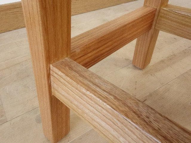 北海道手作り家具　ケヤキ（欅）材　スツール　布座（オレンジ色）