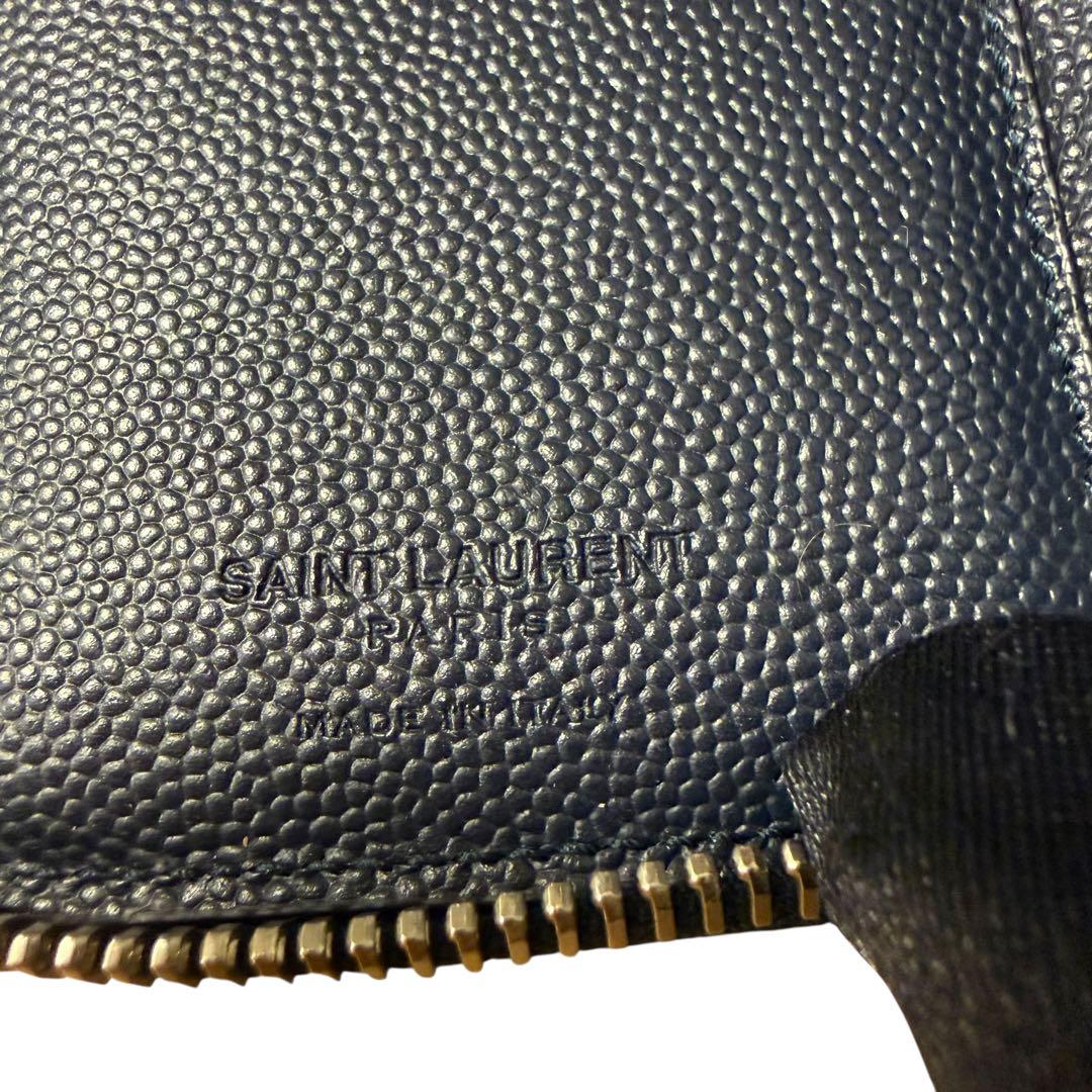 【美品】サン・ローラン　6連キーケース　ラウンドジッパー　ブラック　男女兼用