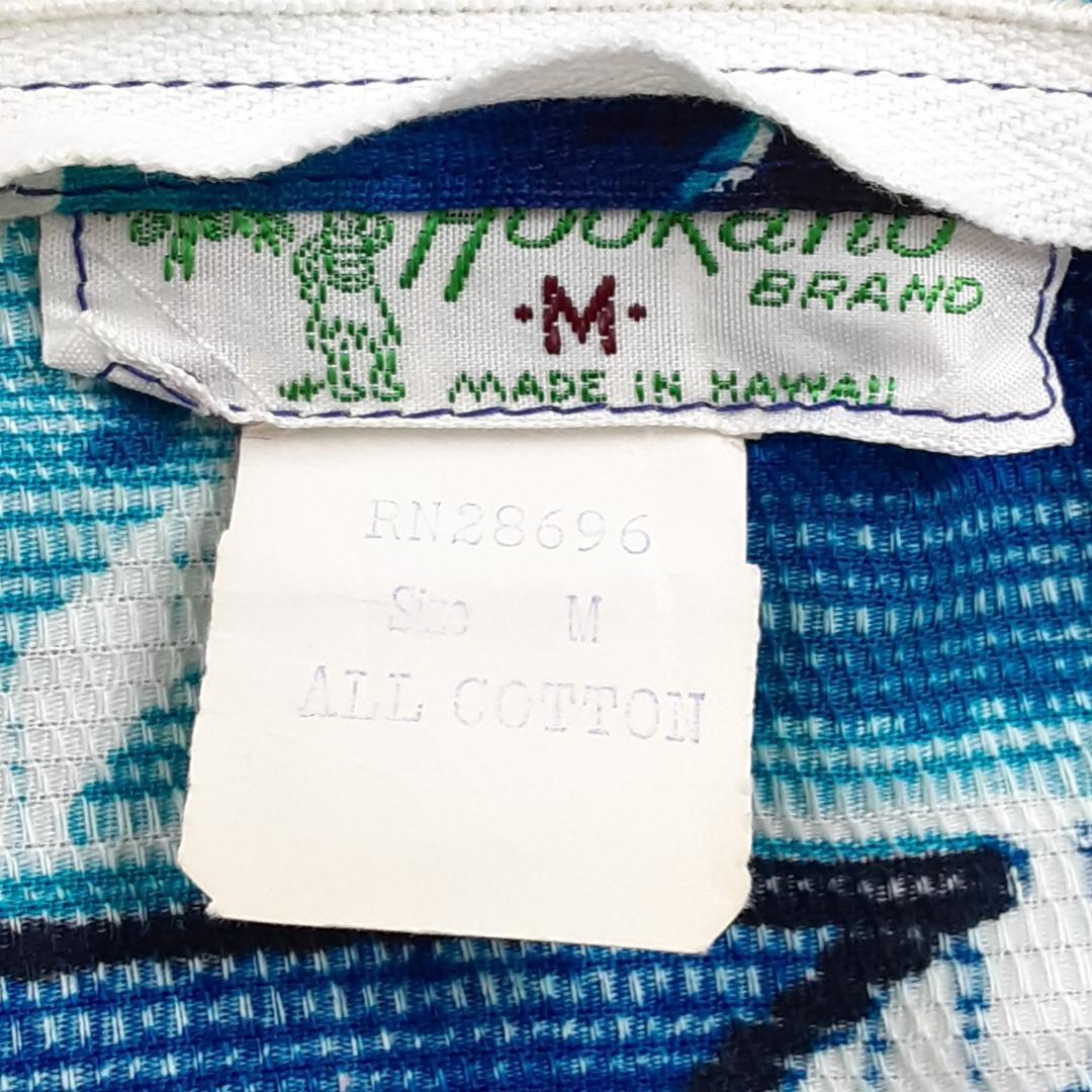 美品◎Hookano ホオカノ ムームー ハワイアンドレス ブルー系 ハワイ製