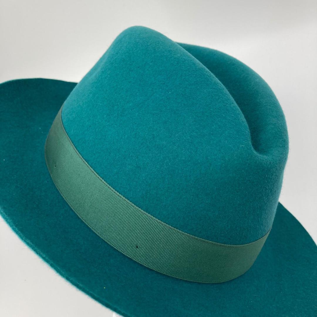 14159 ボルサリーノ QSラビットファー 中折れハット アクアブルー58cm