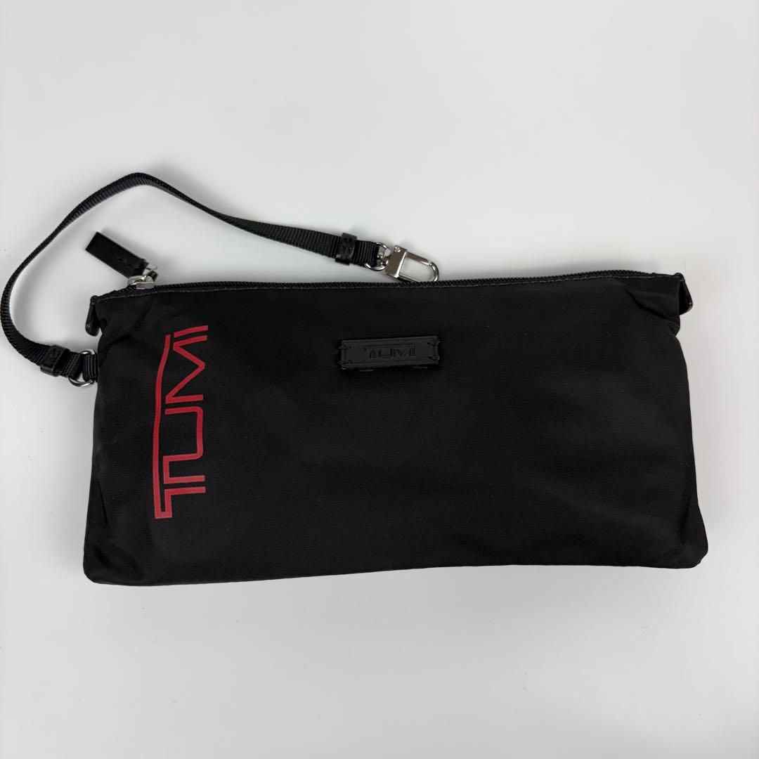 TUMI ジャストインケース トートバッグ ロゴ 肩掛け A4可 ポーチ付 黒