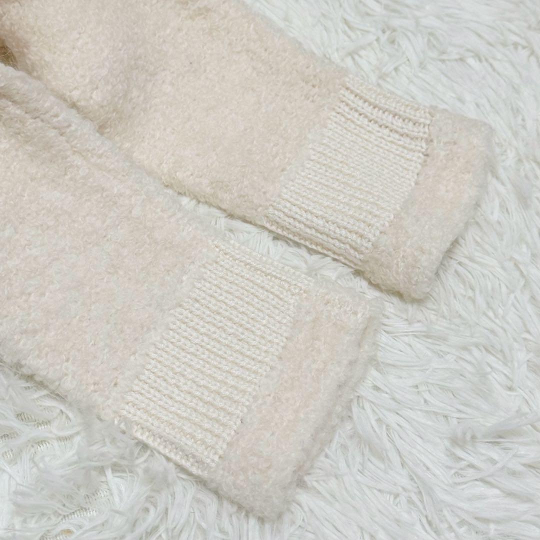 値下げ価格！【未使用】courreges ボアパーカー ロゴ刺繍 ジップ ウール