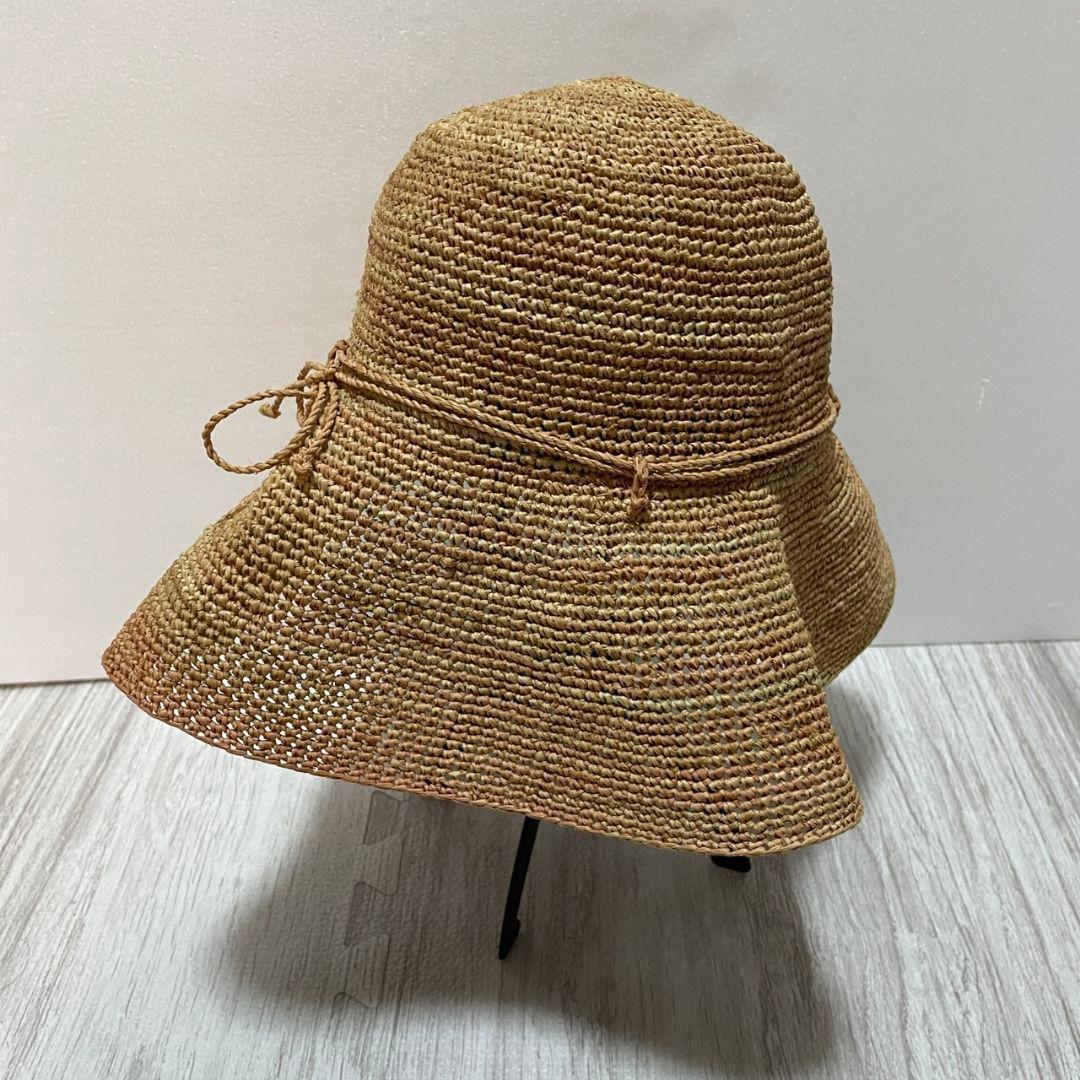 ヘレンカミンスキーハットラフィアプロヴァンス　麦わら帽子ロゴ金具