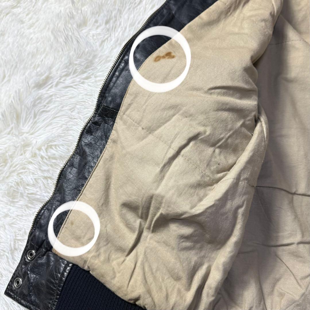 【90s】A-2 ブラックレザー フライトジャケット M 牛革 短丈