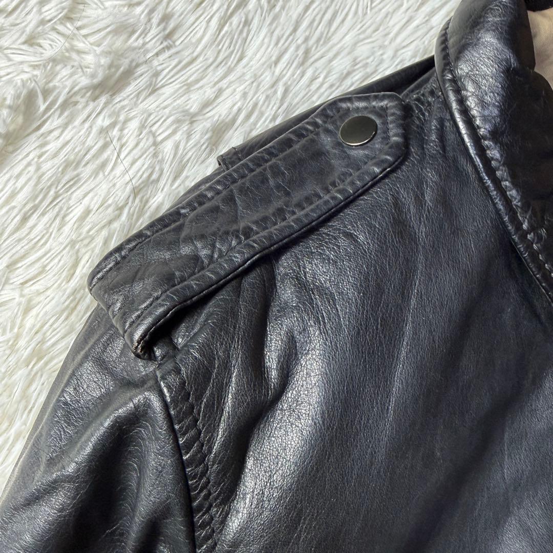 【90s】A-2 ブラックレザー フライトジャケット M 牛革 短丈