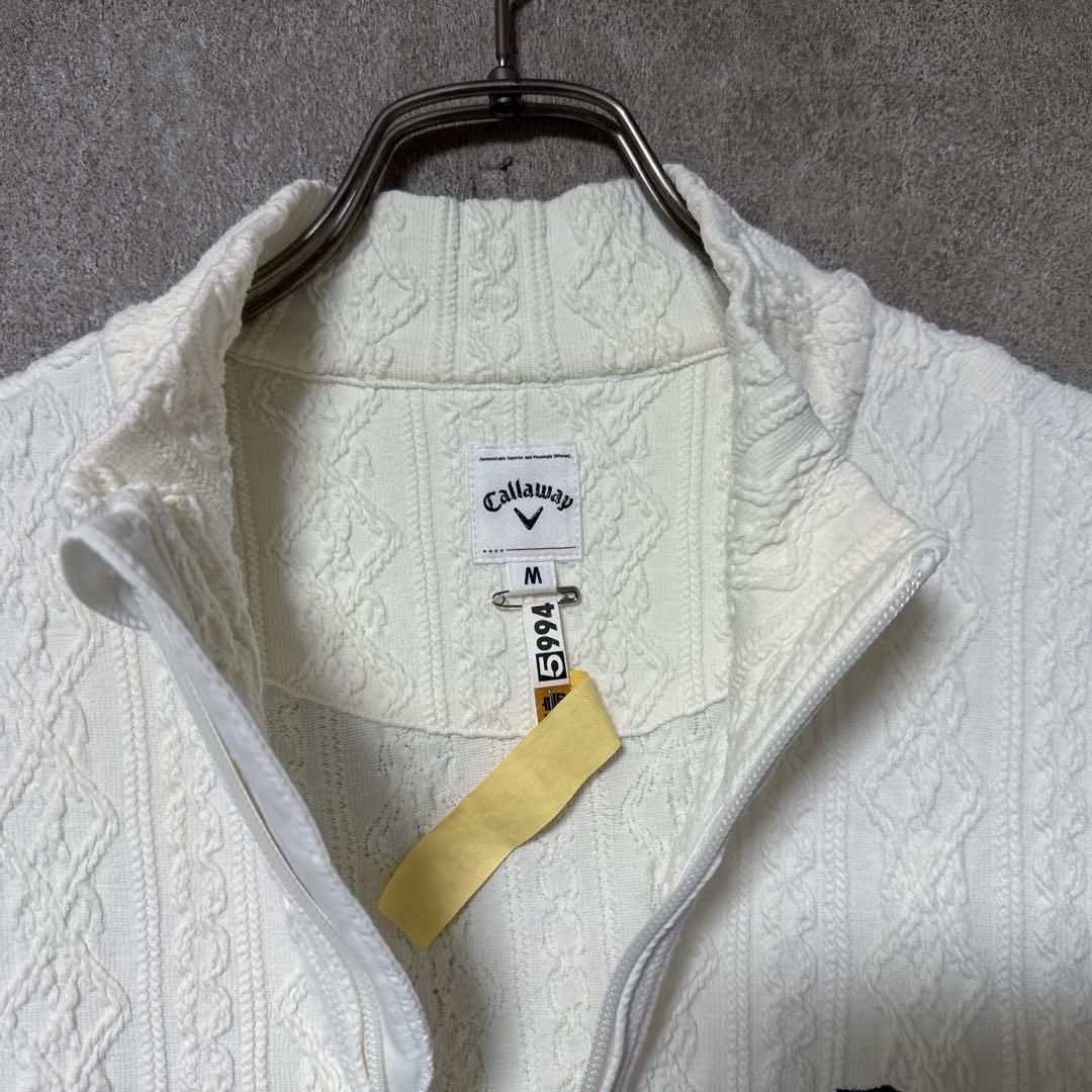 Callaway キャロウェイ コットン ニット ジャケット ホワイト系 M