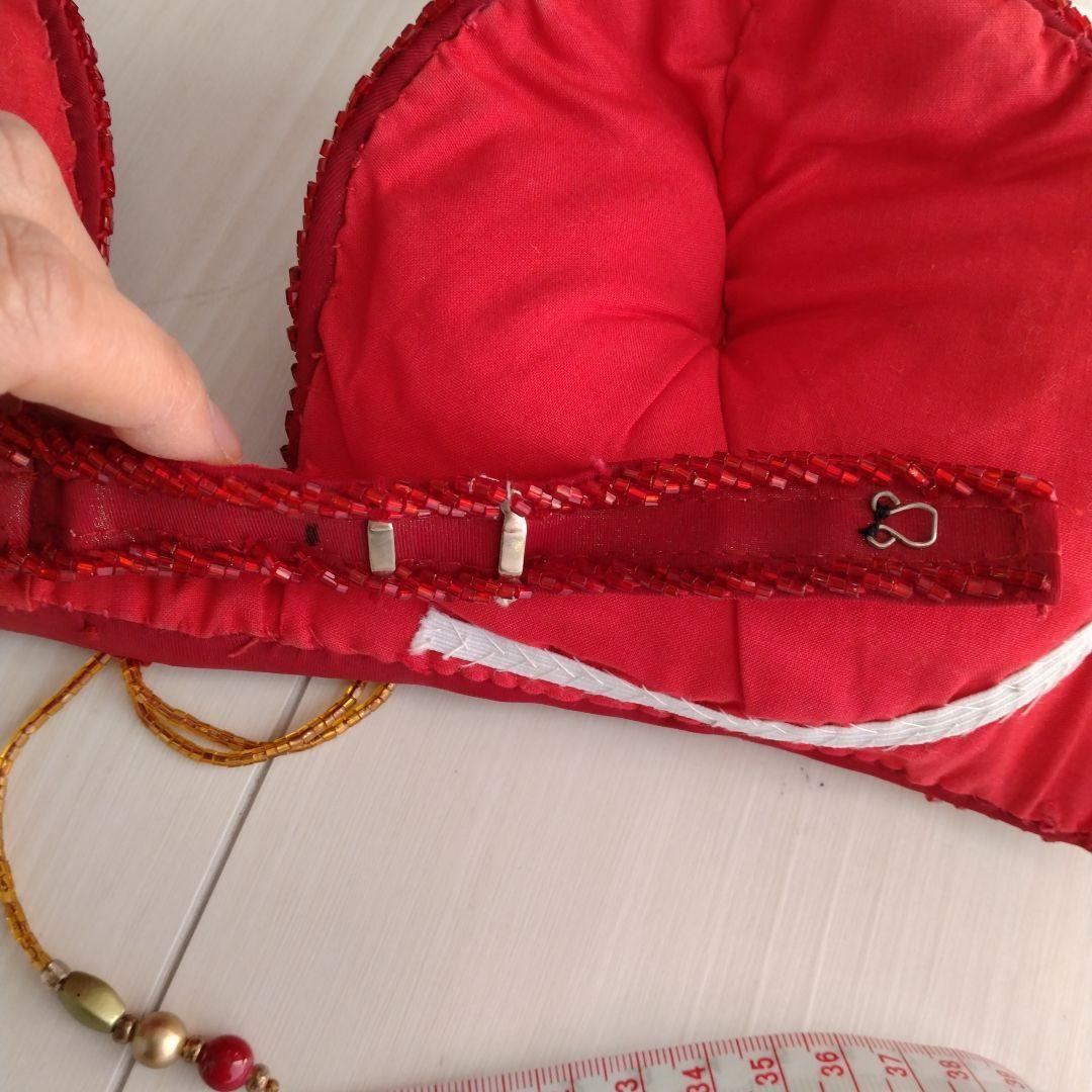 【お値下げ】エマンザキ　ベリーダンス衣装　赤 えんじ　1回のみ着用