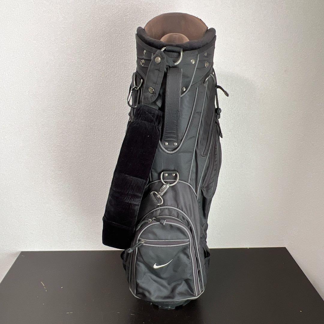 希少 ナイキ NIKE キャディバッグ ブラック 6分割 フード付 ゴルフバッグ