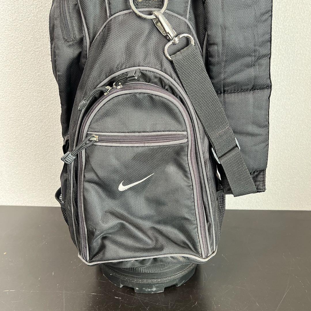 希少 ナイキ NIKE キャディバッグ ブラック 6分割 フード付 ゴルフバッグ