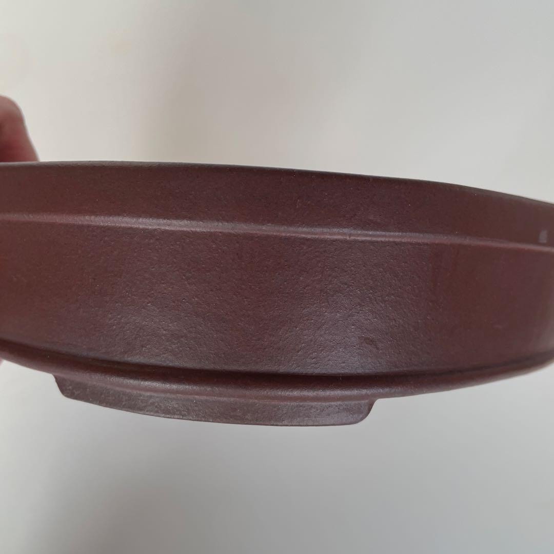 盆栽鉢　常滑焼　落款: 山秋造印