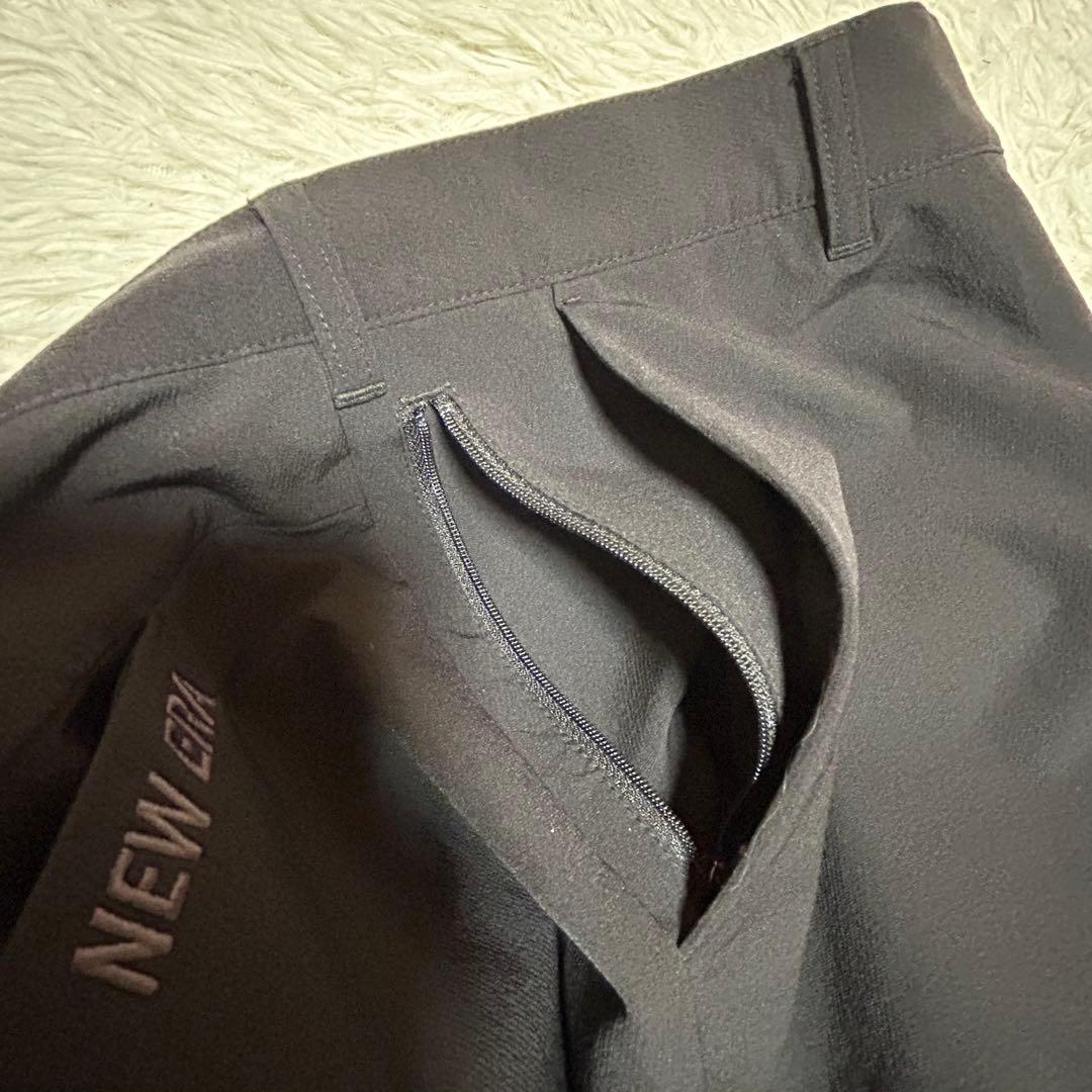 【NEW ERA】テーパードストレッチ ナイロンパンツ ブラックXXLサイズ