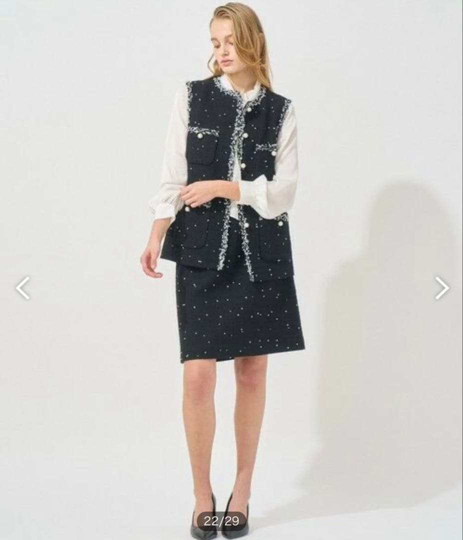 【新品】Eternal Line 2025 ANAYI ミニドットツイードジレ